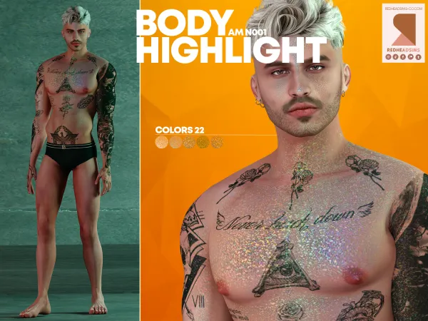 Mix AM BODY HIGHLIGHT N001 - The Sims 4 Custom Content