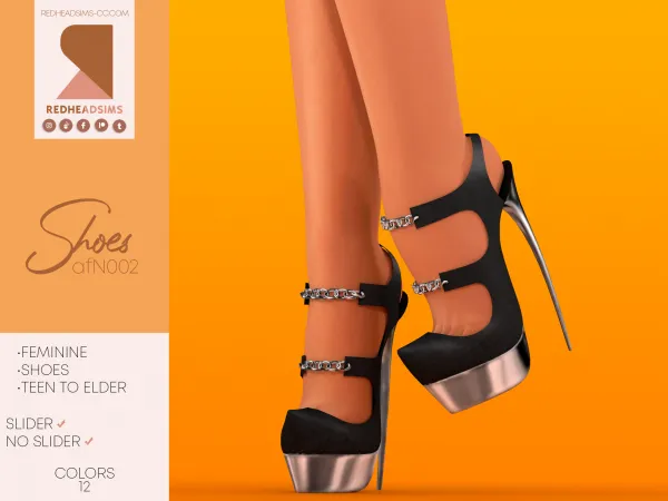 Alpha AF SHOES N002 by redheadsims - The Sims 4 Custom Content