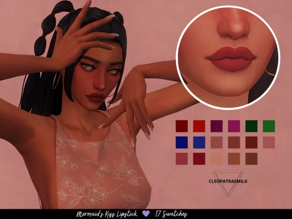 Maxis Match Mermaid's Kiss Lipstick (hot summer collection) by lumslums - The Sims 4 Custom Content