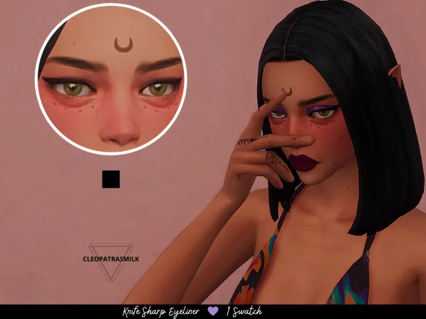 Maxis Match Knife Sharp Eyeliner (hot summer collection) by lumslums - The Sims 4 Custom Content