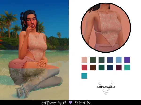 Maxis Match Hot Summer Top V1 (Hot Summer Collection) by lumslums - The Sims 4 Custom Content