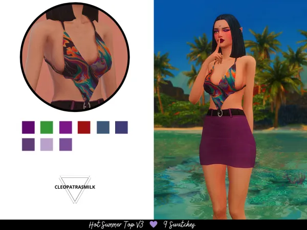 Maxis Match Hot Summer Top V3 (Hot Summer Collection) by lumslums - The Sims 4 Custom Content