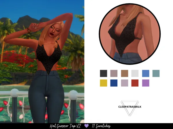 Maxis Match Hot Summer Top V2 (Hot Summer Collection) by lumslums - The Sims 4 Custom Content