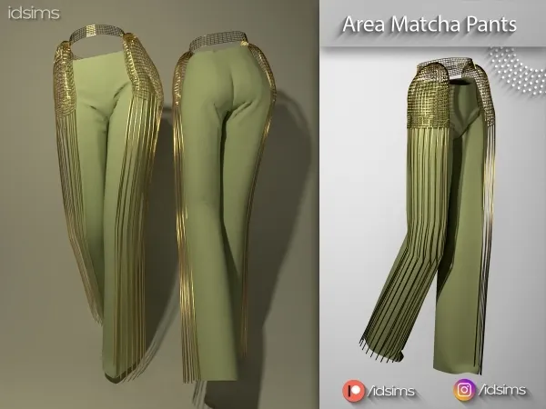 Alpha Area Matcha Pants by polygoncouture - The Sims 4 custom content