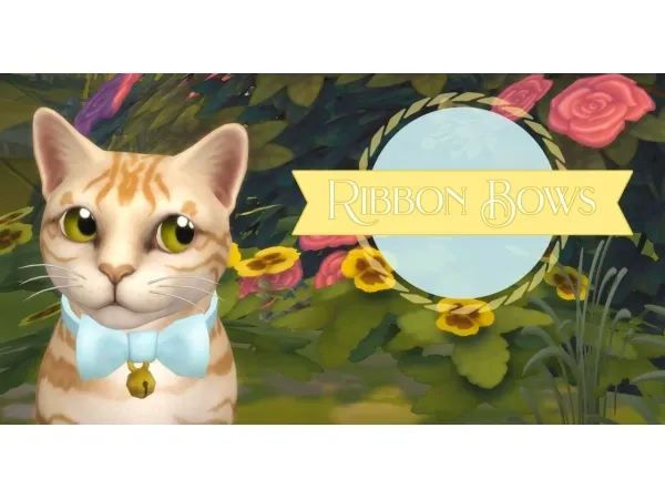 Maxis Match ribbon bows bow tie cat collar by simsfinds - The Sims 4 Custom Content