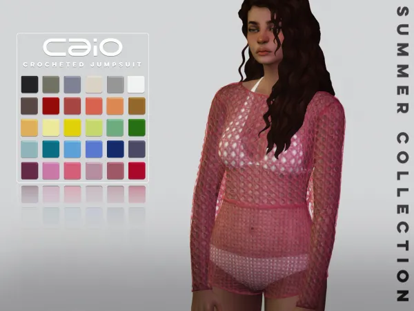 Maxis Match Crocheted Jumpsuit (Summer Collection) by caio-cc - The Sims 4 custom content