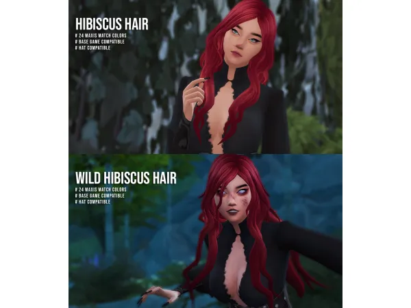 Maxis Match Hibiscus Wild Hibiscus hair by simsfinds - The Sims 4 Custom Content