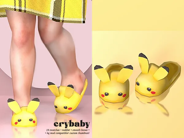 Mix crybaby pikachu slipper (gloomfish) by crybaby - The Sims 4 custom content