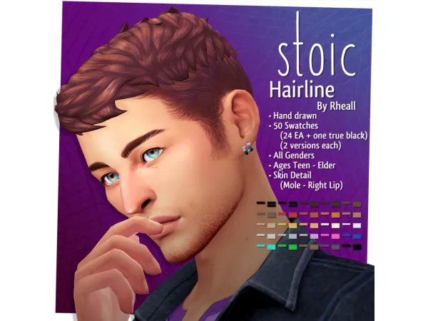 Maxis Match Stoic Hairline by simsfinds - The Sims 4 Custom Content