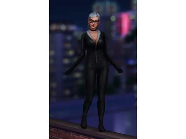 Maxis Match Black Cat suit mask by simsfinds - The Sims 4 Custom Content