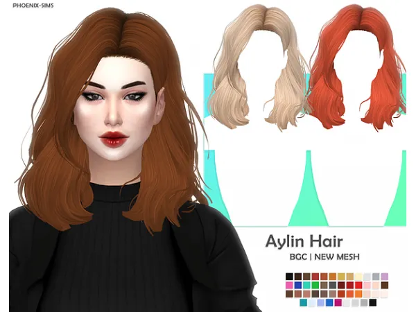 Alpha Aylin Hair by simsfinds - The Sims 4 Custom Content