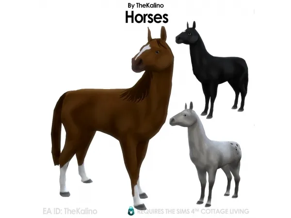 Maxis Match Horses for Cottage Living by simsfinds - The Sims 4 Custom Content