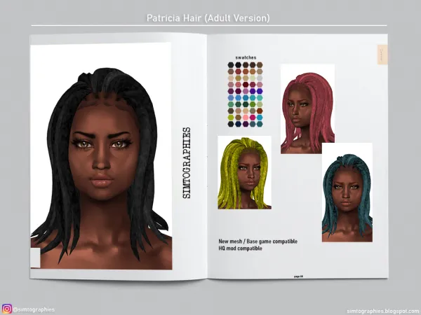 Mix Patricia Hair by simtographies - The Sims 4 Custom Content
