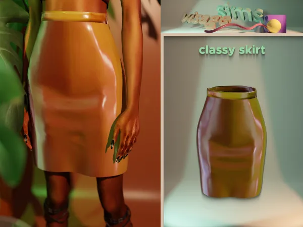 Alpha classy skirt by v1s4g3 - The Sims 4 custom content