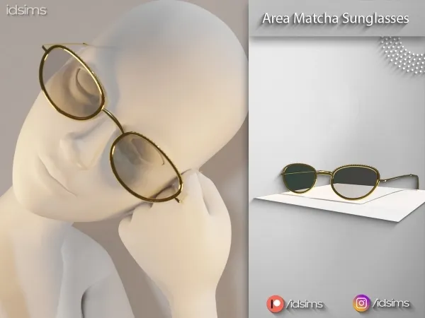 Alpha Area Matcha Sunglasses by polygoncouture - The Sims 4 Custom Content