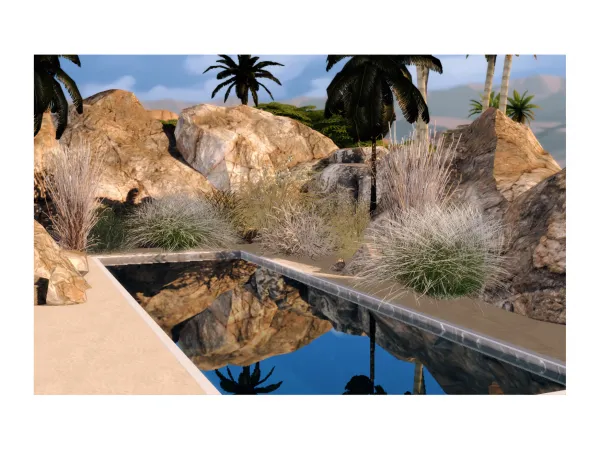 Alpha kintamani (floors mirror pool water) by simsfinds - The Sims 4 Custom Content