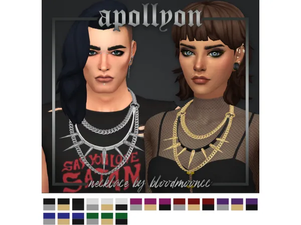 Maxis Match Apollyon Necklace - The Sims 4 Custom Content
