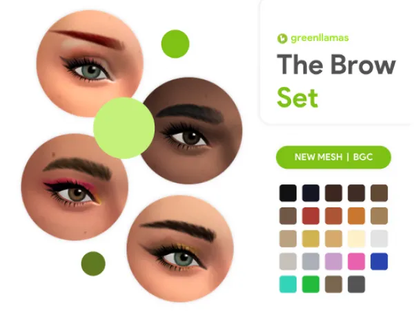 Maxis Match The Brow Set greenllamas by simsfinds - The Sims 4 Custom Content