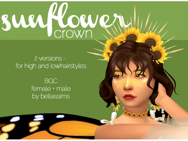 Maxis Match Sunflower Crown by Bellassims - The Sims 4 Custom Content