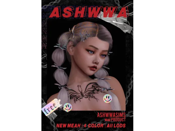 Alpha ASHwwa Ninja Darts 忍 Acc Set part 2 by ASHwwa - The Sims 4 Custom Content