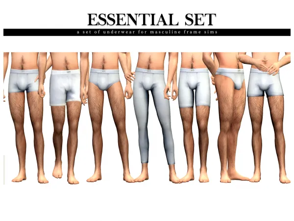Maxis Match Essential Underwear Set by nucrests - The Sims 4 Custom Content