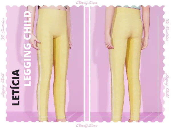 Alpha Letícia Legging Child by clarity-sims - The Sims 4 Custom Content