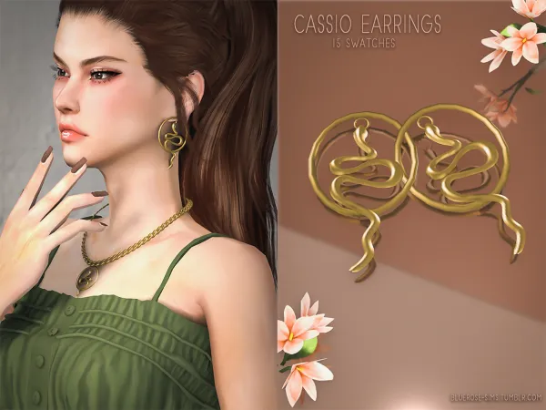 Alpha Cassio Earrings BRsims by bluerose-sims - The Sims 4 Custom Content