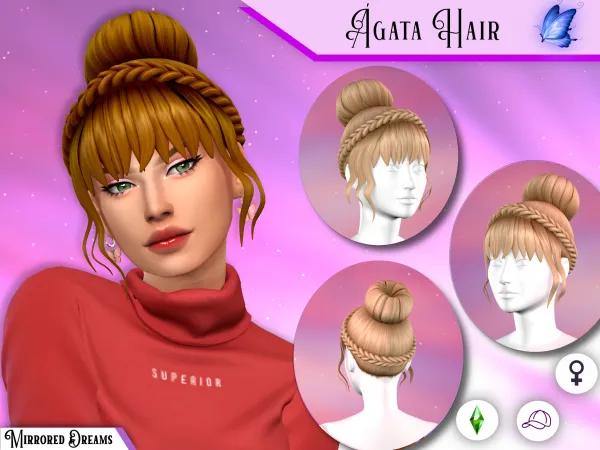 Maxis Match Ágata Hair by mirroreddreamscc - The Sims 4 Custom Content