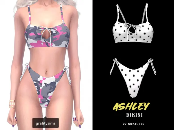 Alpha Ashley Bikini by grafity-cc - The Sims 4 Custom Content