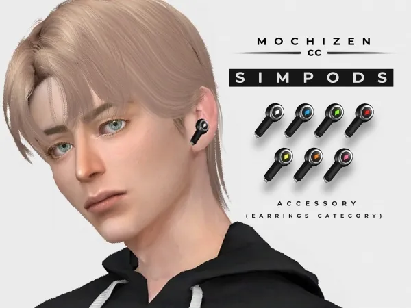 Alpha Mochizen SimPods Accessory Unisex by mochizen-cc - The Sims 4 custom content