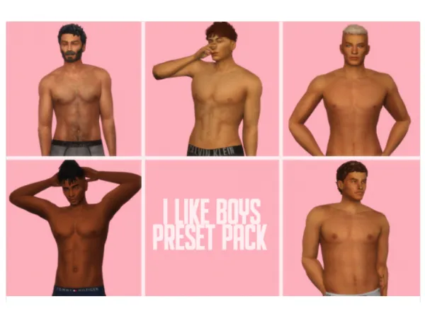 Maxis Match I like boys preset pack land by hi - The Sims 4 Custom Content
