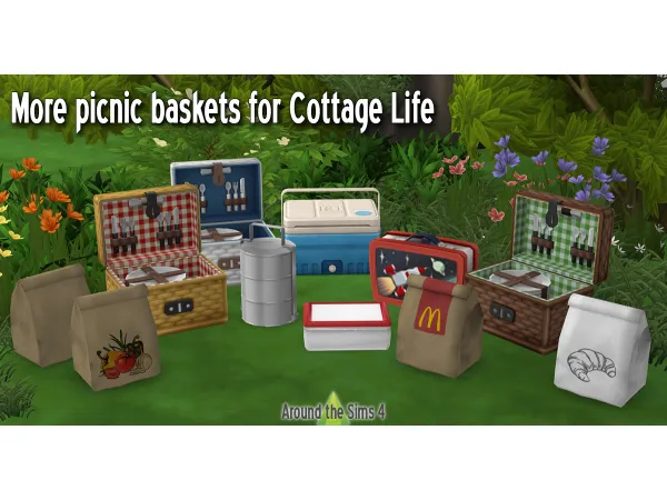 Maxis Match Alternative picnic baskets at Around - The Sims 4 Custom Content