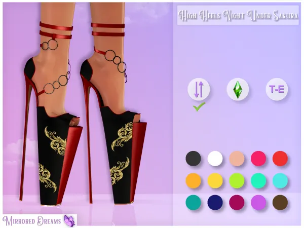 Alpha HIGH HEELS NIGHT UNDER SAKURA by mirroreddreamscc - The Sims 4 Custom Content