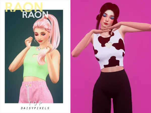 Maxis Match Raon Top ( ) by daisypixels - The Sims 4 Custom Content