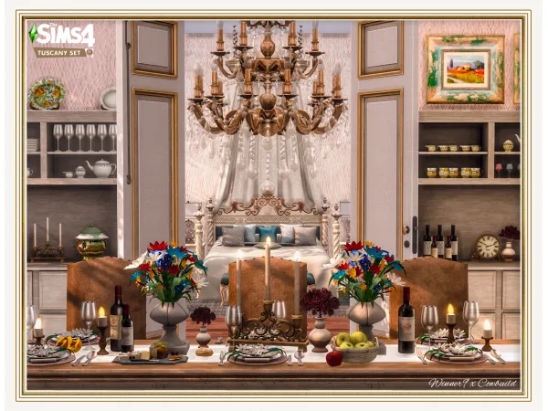 Mix Tuscany Set Part I Winner9 x Cowbuild by simsfinds - The Sims 4 Custom Content