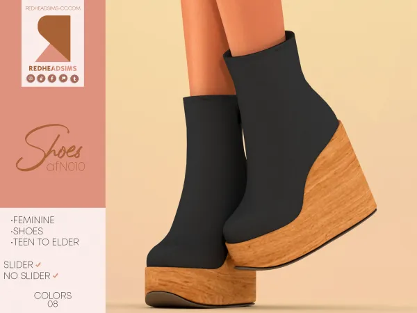Alpha AF SHOES N010 by redheadsims - The Sims 4 Custom Content