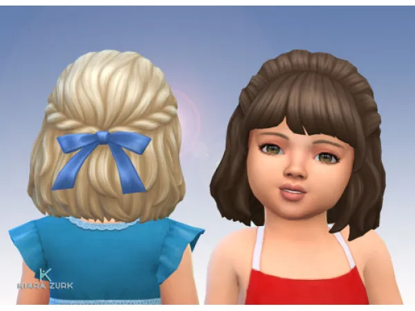 Maxis Match Curly Semi Up for Toddlers Bow - The Sims 4 Custom Content