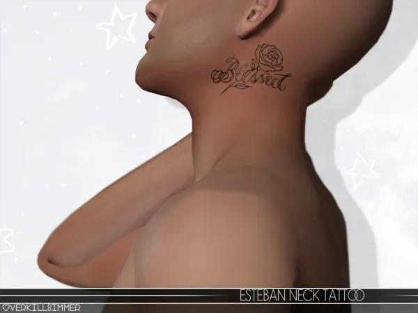 Mix Esteban neck tattoo by overkillsimmer - The Sims 4 Custom Content