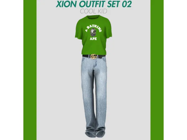 Alpha XION Outfit set 02_ COOL KID by simsfinds - The Sims 4 Custom Content