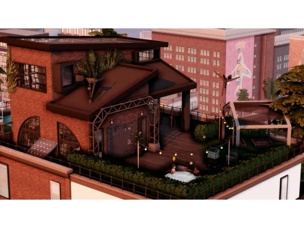 Maxis Match Industrial Penthouse by simsfinds - The Sims 4 Custom Content