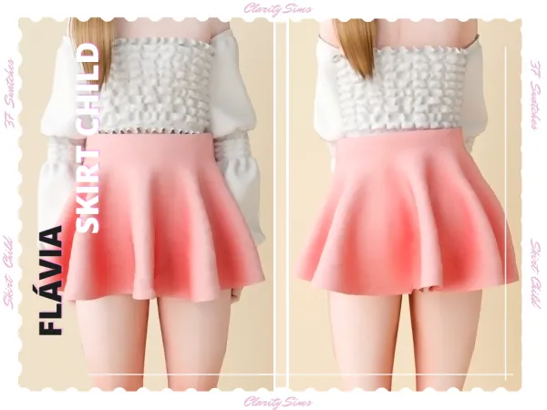 Alpha Flavia Skirt Child by clarity-sims - The Sims 4 Custom Content