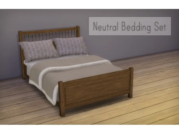 Maxis Match [scuted] Neutral Bedding Set by simsfinds - The Sims 4 Custom Content