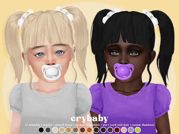 Maxis Match crybaby ponpon hair (hs) toddler f by crybaby - The Sims 4 Custom Content