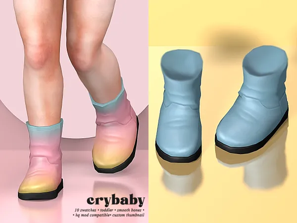 Mix crybaby soleil short boots (pixelunivairse) toddler f - The Sims 4 Custom Content