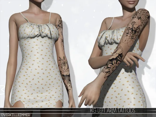 Alpha KG left arm tattoos by overkillsimmer - The Sims 4 Custom Content
