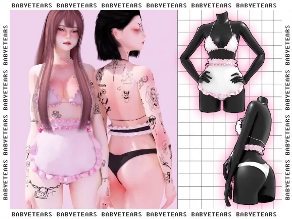 Alpha Maid outfit by babyetears - The Sims 4 Custom Content