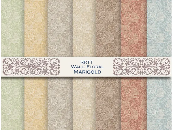 Maxis Match Wall: Floral Marigold by simsfinds - The Sims 4 custom content