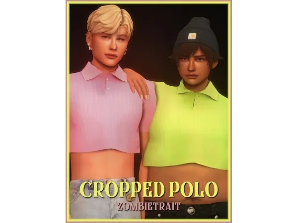 Maxis Match cropped polo by simsfinds - The Sims 4 Custom Content