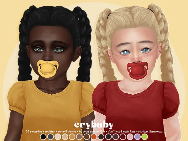 Maxis Match crybaby angel hair v2 (ah00b) toddler f by crybaby - The Sims 4 Custom Content