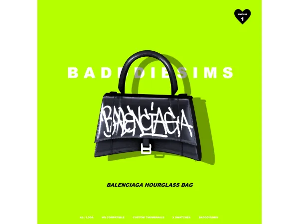 Alpha BALENCIAGA HOURGLASS BAG by simsfinds - The Sims 4 Custom Content